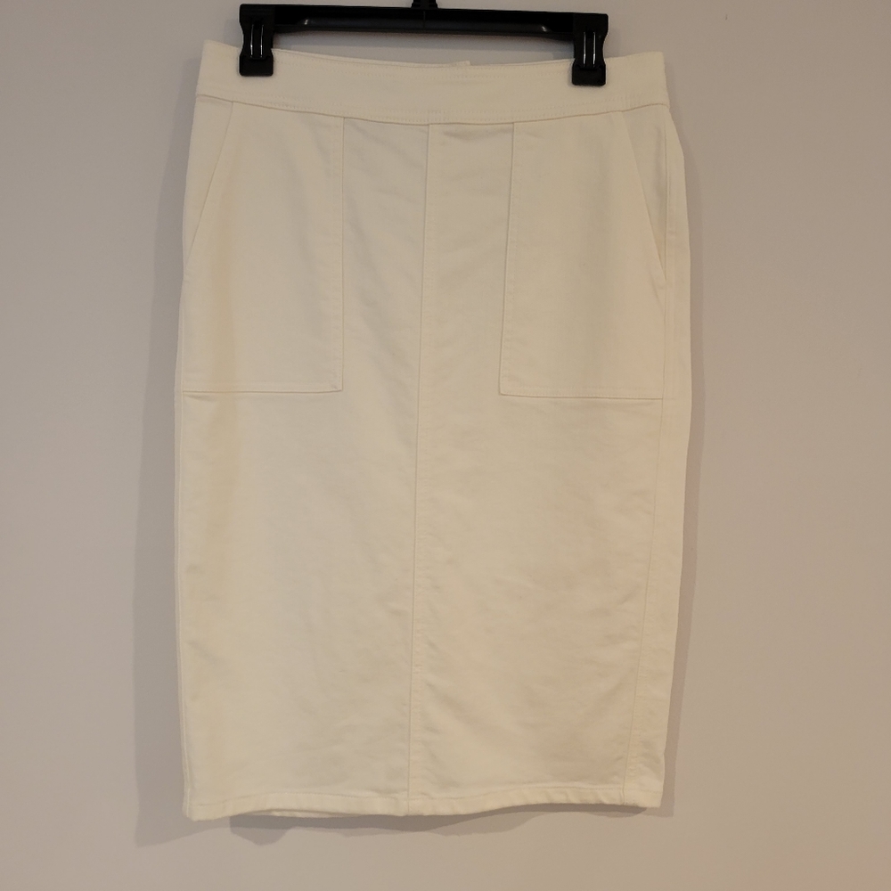 Lands End Cream Jean skirt size 4